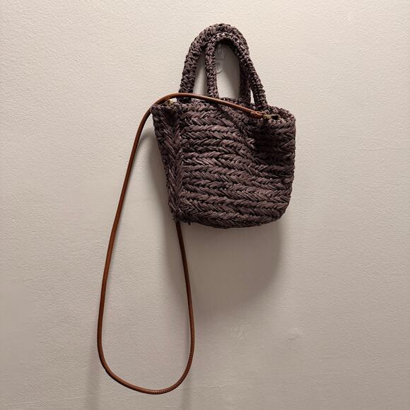 J.Crew Small Malta Handwoven Straw Crossbody Tote Bag — Brown - Picture 4 of 8